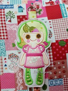 Doll Applique Key Fob