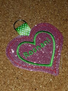 Glam up your bag or pouch with a glitter keyfob.