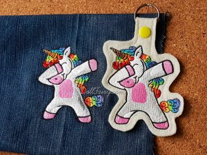 Rainbow Mane Unicorn Denim And Key Snap