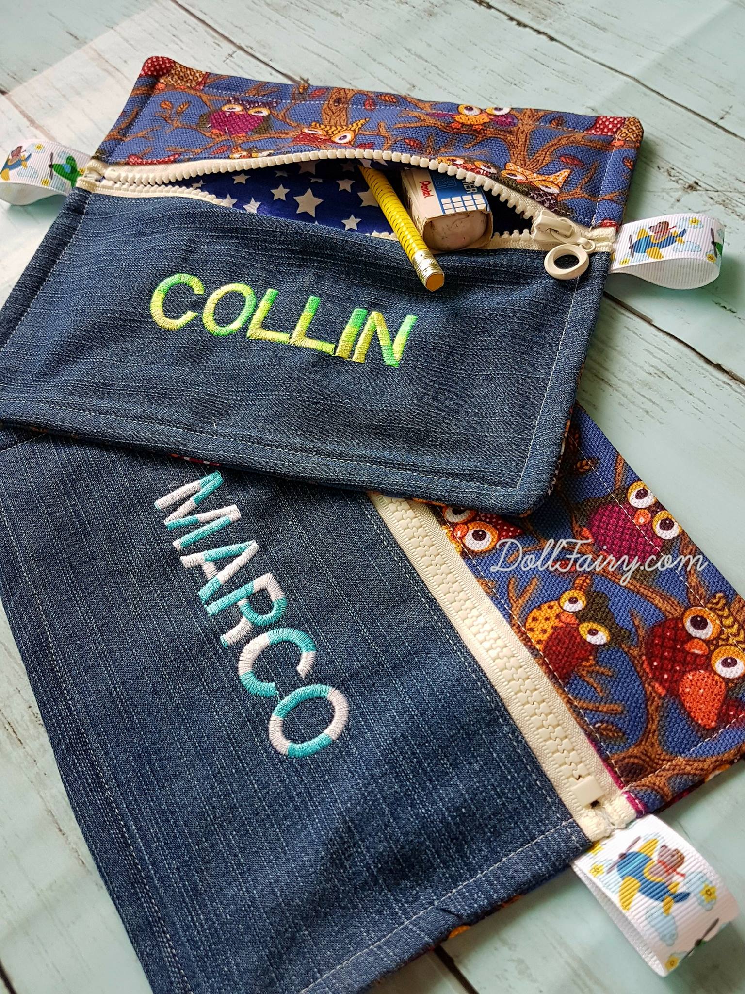 Pencil Case with Personalised Name For Collin And Marco