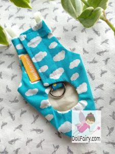 Cockatiel Bird Diaper Flight Suit With Clouds Print