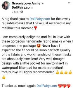 Testimonial GracieisLove Annie Masks