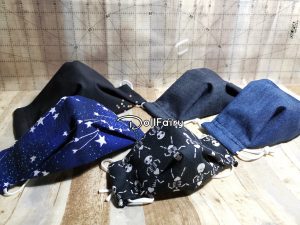 Reusable Black And Dark Blue Fabric Face Masks