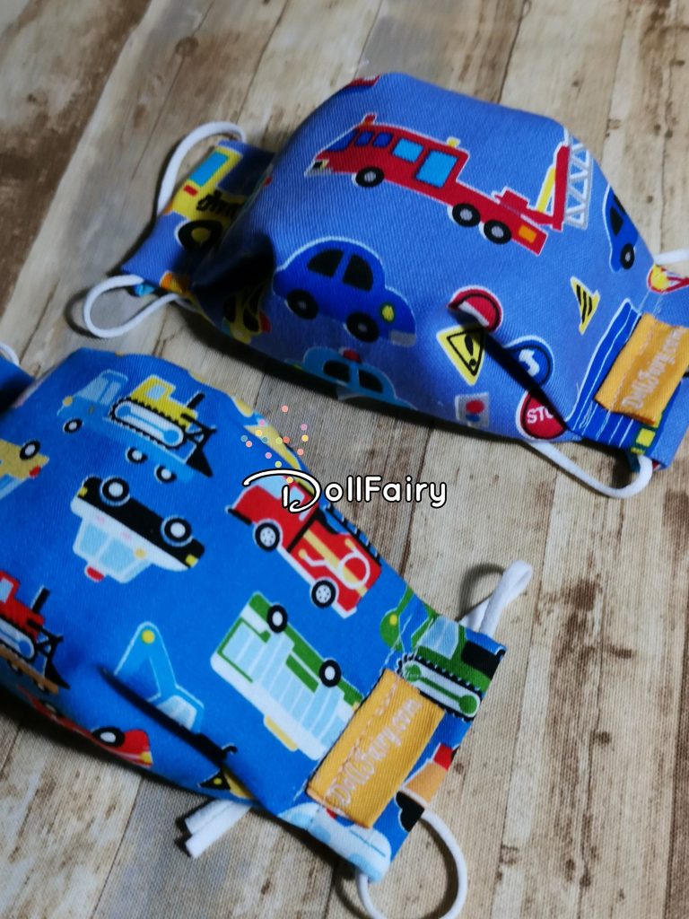 Boys Face Masks Cars Print